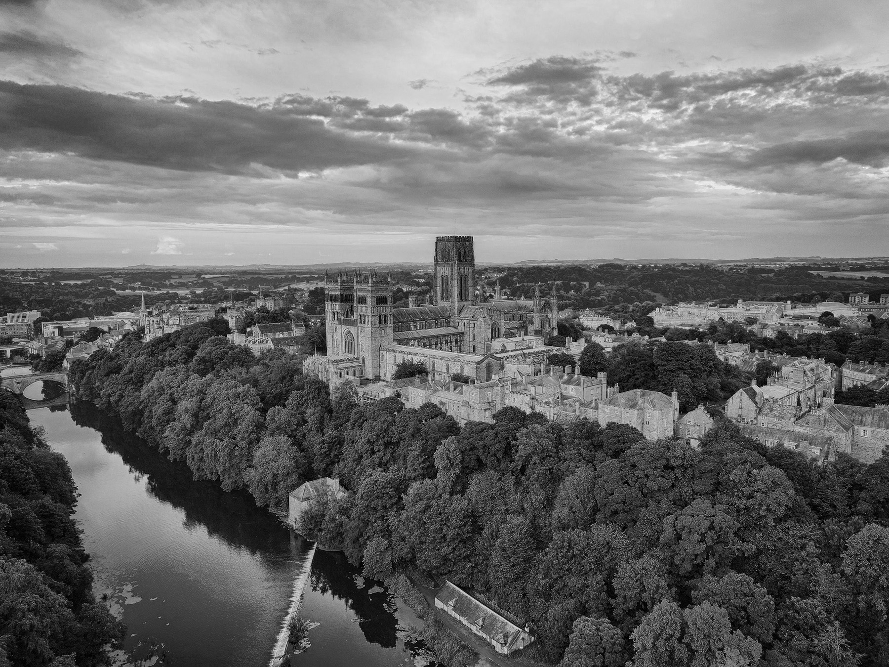 A drone view of Durham Cathedral